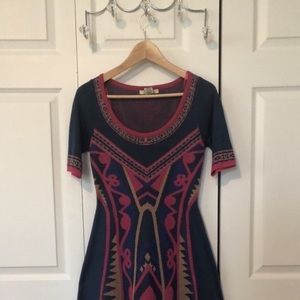 Patterned navy dress